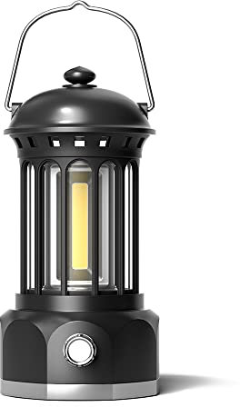 Lixada Tragbar Campinglampe Stufenlos dimmbar Retro Campinglaterne, PX4 Wasserdicht Notlicht Taschenlampe für den Außenbereich, Heimatmosphäre, Laterne, Camping Laterne mit Griff