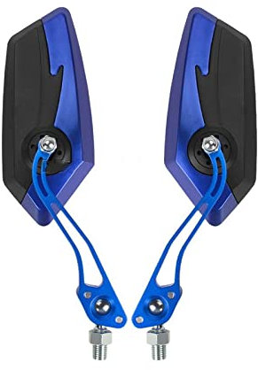 Seite Rückspiegel 7/8 Zoll 22mm Lenker Mountainbike Spiegel Einstellbare Drehbare Fahrrad Rückspiegel Fahrradspiegel 2 STÜCKE HD Glaslinse Lenkerendenspiegel (Color : Blue)