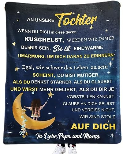 ACCZ Tochter Geschenke von Mama und Papa, Decke Geschenk für Tochter, Mutter Tochter Geschenk, Kuscheldecke für Meine Tochter Geschenk Geburtstag, Weihnachten, 18 Geburtstag Mädchen