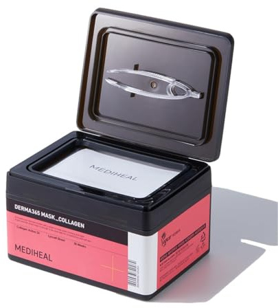 Mediheal Derma 365 Daily Straffende Maske (30 Masken) - Schnelle Hautpflege-Maske für straffe Feuchtigkeitsspendung, um die Haut mit Kollagen Active zu heben