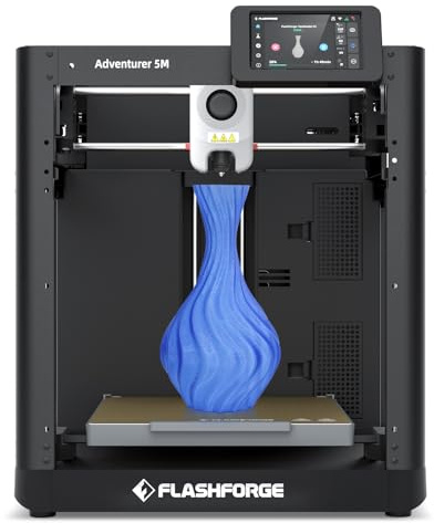 Flashforge Adventurer 5M 3D-Drucker mit Makelloser Erster Schicht, Automatischer Nivellierung, Schnell abnehmbare Düsen, Maximaler Geschwindigkeit von 600 mm/s, CoXY-Struktur,Bauvolumen:220*220*220mm