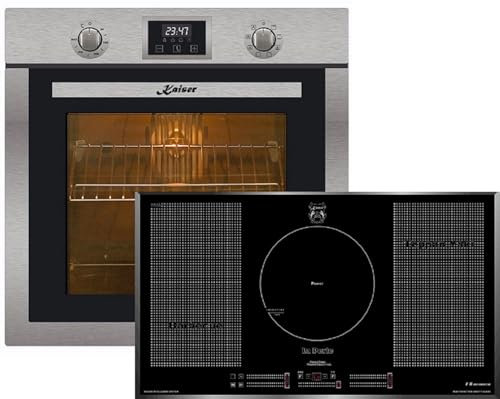 Kaiser Induktions Herd-Set EH 6323 + KCT 97 FI La Perle, Elektro Backofen,Autark, Edelstahl +Induktionskochfeld 90 cm