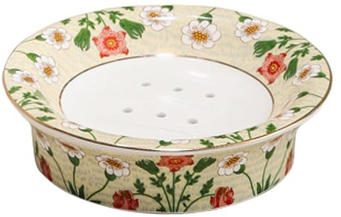 Floral Self Draining Soap Dish, Vintage Round Soap Tray(Style B) | Decorative Double-Layer Soap Dish