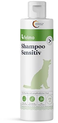 Felmo Hundeshampoo Sensitiv (250ml) – Sanftes und pH-neutrales Shampoo speziell für Hunde – Frei von Duftstoffen und Parabenen – Kann entzündungshemmend und beruhigend wirken – Für empfindliche Haut