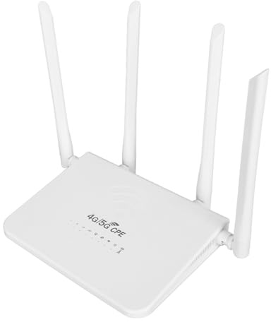 Wireless Router, 4G LTE CPE R103 5M 300Mbps 100‑240V Unlock Mobile WiFi Hotspot Internet Router, with SIM Card Slot 4 5dBi Antennas, for Asia (UK Plug)