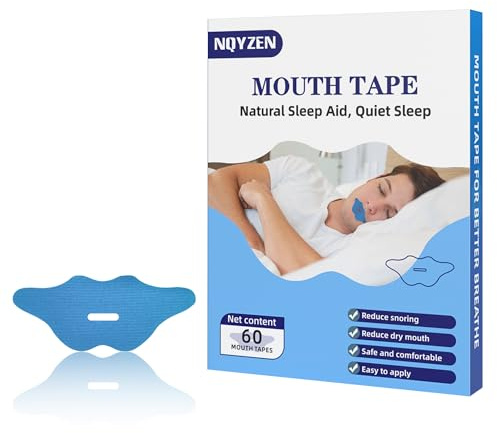 Mouth Tape for Sleeping, Mundpflaster Anti Schnarch, Mundkleber Nachts Schnarchstopper, Hilft Schnarchen Verhindern und Besser Durch Nase Atmen (dunkelblau)