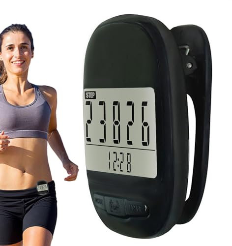 Schrittzähler zum Gehen, großer digitaler LCD-Kalorienzähler mit Uhrfunktion, multifunktionaler tragbarer Kilometerzähler zum Gehen, Fitness-Recorder für Männer, Frauen, Kinder, Erwachsene, Senioren