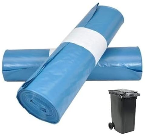 Chollos El Barato Bolsas de Basura Resistentes de 240L, 115x150 cm, 20 Unidades, Total 20 Bolsas, Reciclado, Azules, para Jardines, Hogares y Obras