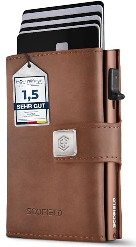 SF SCOFIELD Geldbörse Herren | Portmonee Herren für 11-12 Karten | Geldbeutel RFID Schutz | Portemonnaie | Wallets for Men | Smart Wallet | Kreditkartenetui | Slim Wallet | Kartenetui Klein