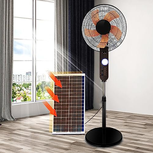 HSSMEUR 16 High Velocity Stand Fan, 20° Oscillating Floor Fan, 3 Settings Speeds Adjustable Heights Low Noise Pedestal Fan