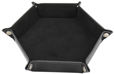 Würfelrolltablett – PU-Leder-Würfelhalter-Tablett, sechseckiges Würfeltablett | Tragbare Würfelablage und Aufbewahrungsbox, Brettspiel-Aufbewahrungsschalen, kompakte Würfelmatte für Familie, Freunde,