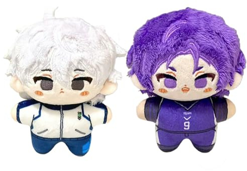 Llavero Blue Lock de Seishiro Nagi Chigiri Hyoma, llavero de felpa de 12 cm, llavero de anime con colgante lindo para mochila, regalos coleccionables para fanáticos, Seishiro Nagi+reo Mikage, 12cm