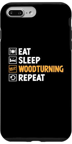 Coque pour iPhone 7 Plus/8 Plus Eat Sleep Tour à bois Tourneur à bois