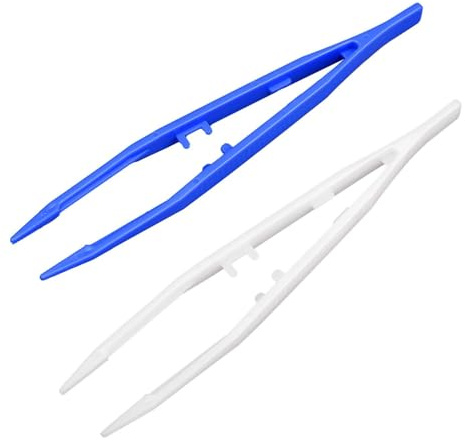 2 Pcs Reptiles Feeding Tweezers Plastic Tweezers Anti-Slip Reptile Feeding Tongs for Snakes Lizard Tortoise Gecko