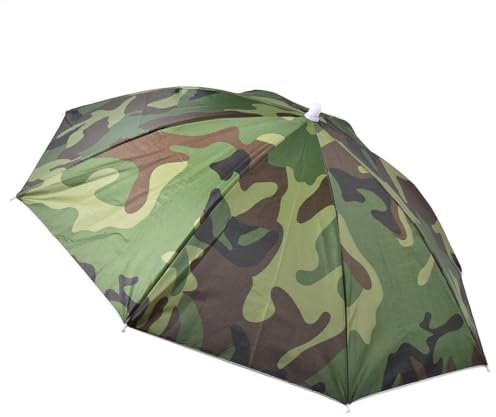 Angelschirm-Hut, verstellbare Kopfbedeckung zum , UV-Schutz, elastisches Kopfband, Regenschirmhut, Hände frei, Angelschirm, Sonnenschutz, Outdoor, Golf, Camping, Strand, Garten, camouflage,