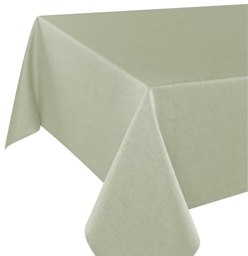 Delindo Lifestyle Tovaglia Wien Home, biancheria da tavola moderna con protezione antimacchia, per tutto l'anno, verde, 140 x 220 cm