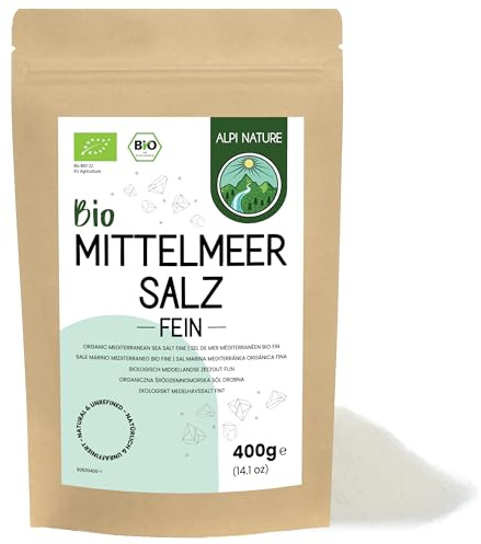 Alpi Nature Sale Marino BIO del Mediterraneo 400g, Sale Marino del Mediterraneo Fino per Cucinare