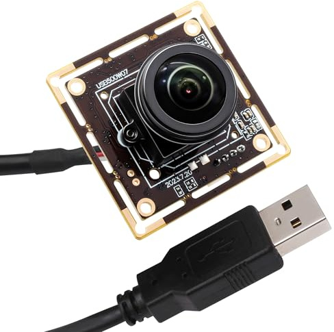Svpro 5MP 30FPS USB Kameramodul, M12 Fisheye Objektiv, Ultra Weitwinkel 200 Grad Webcam Board IMX335 Low Light Sicherheitskamera Industrielle Machine Vision Kamera für PC Computer,Laptop,Jeston Nano