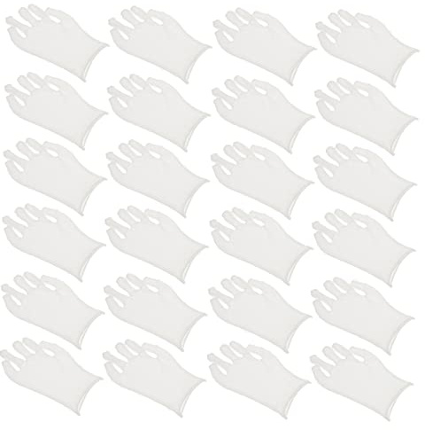 GALPADA Weiße Baumwollhandschuhe 12 Paar für Industriearbeit und Schutz | Wiederverwendbar, Dehnbar, Leicht, Baumwolle, für Farbfolien und Münzprüfung, Schutzbarriere