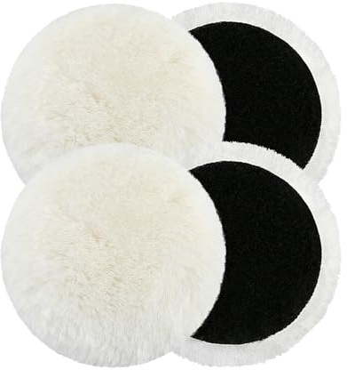 4 PCS Tampone Lucidatura Auto 125mm, Kit Lucidatura Auto, Tamponi Di Lucidatura Compatibili Con Tampone per Levigatrice Auto, Tampone Rotorbitale Polish, Tamponi Lucidatura Auto Lana Riutilizzabili