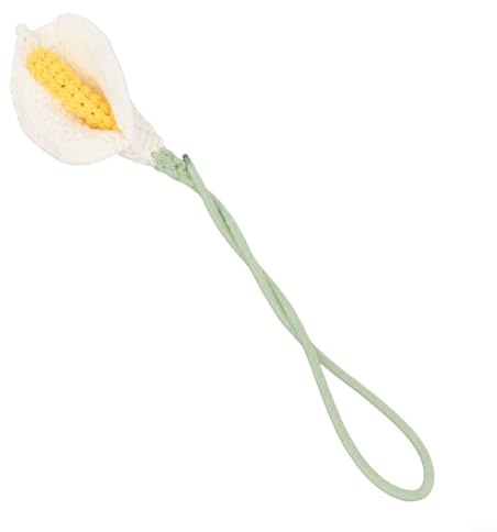 Shophubio Handgewebter gehäkelter Calla-Lilienstrauß in Lila und Weiß, weicher Baumwollfaden, künstliche Blume, Dekoration für Zuhause oder Feier, Geschenk (weiß)
