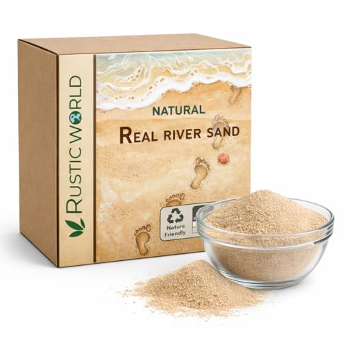 Rusticworld Natural Real River Sand – Fine Clean Natural Sand for Pooja, Aquariums, Terrariums, Crafts & Decoration – Pure Light Beige River Sand (Pack of 1Kg (2Lb))