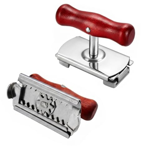 YAXIAO 2 Pezzi Apriscatole Manuale Apriscatole per Anziani in Acciaio Inox | Apribottiglie per Anziani Apriscatole in Acciaio Inox con Manico in Legno Argento,Marrone per Mani Deboli & Artrite,Cucina