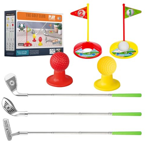 KQWVZ 12Pcs Minigolf Set Spielzeug für Kinder, Minigolf Set mit Einziehbaren Golfschlägern, Minigolf Kinder 3-8 Jahre, Minigolf für Zuhause,Innen Außen Garten Sportspiel Geschenk für Jungen Mädchen