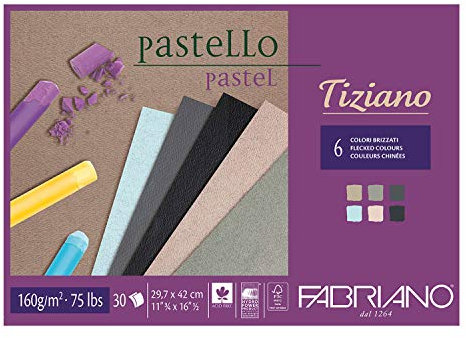 Fabriano Honsell 46229742 - Fabriano Tiziano Block Grautöne, DIN A3, 30 Blatt, 160 g/m², hoch hadernhaltig, säurefrei und alterungsbeständig, griffige, raue Oberfläche