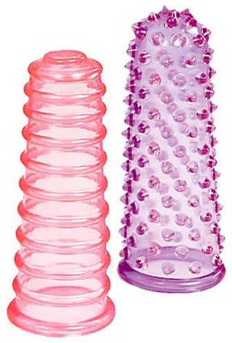 Me You Us Lust Finger Coverings – 2 Pack Ribbed & Nubbed Textured Sleeves – Waterproof Phthalate-Free Latex-Free Finger or Vibrator Coverings for Extra Sensation – 8cm