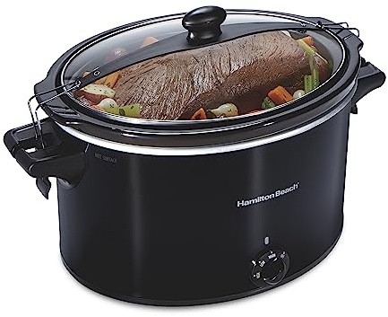 Hamilton Beach Slow Cooker, Extra Large 10 Quart, Stay or Go Portable With Lid Lock, Dishwasher Safe Crock, Black (33195)