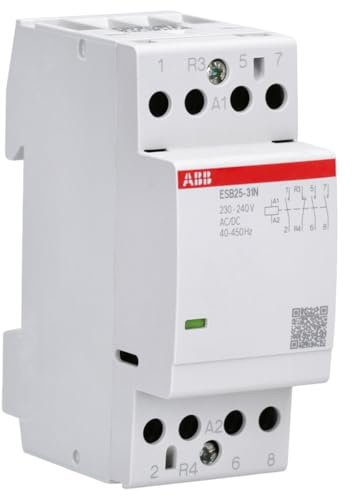 ABB ESB25-31N-06 Installationsschütz - 25 A - 3 NO - 1 NC - 230-240 V | Brummfreies Leistungsschütz mit Steuerstromkreis 400 Hz, Gebäudeinstallation und Sicherheitstechnik 1SAE231111M0631