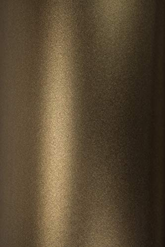 Netuno 10x Perlmutt-Braun Bastelkarton DIN A5 21 x 14,8 cm 250g Majestic Medal Bronze brauner Feinkarton glänzend metallic Effektkarton zum Basteln Weihnachten Einladungskarten