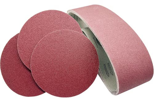 22 pièces Kit de Ponceuses à Bande.100 x 915 mm Bande Abrasive Chaque 2X80/120/150/240/400.Lot de 12 disques abrasifs Autocollants 150 mm Chaque 2X60/80/120/180/240/320 Bandes Abrasives Mixte -FEIHU
