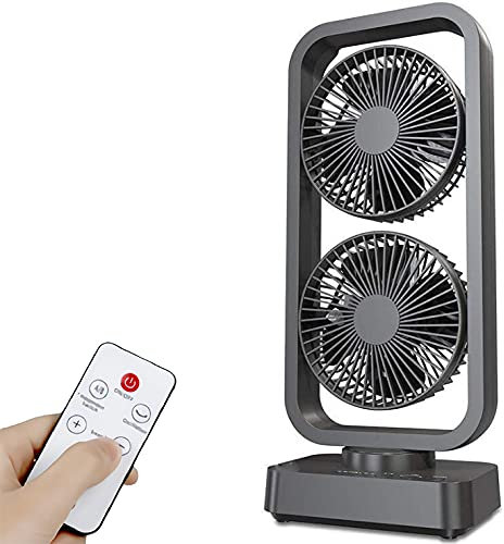 ZXNQ Ventilador de Mesa/Escritorio Potente y silencioso, portátil, Doble Capa USB, 60° Oscilación multidireccional, refrigerador, Ventilador de Torre