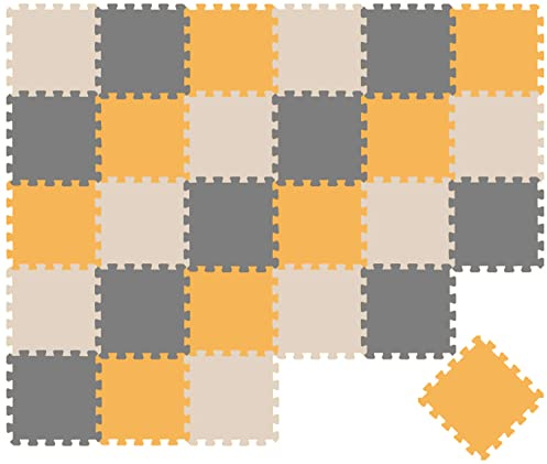 LittleTom 27 Teile Spielmatte Baby Puzzlematte ab Null - 30x30 cm Krabbelmatte Bodenmatte Kinder - Puzzle Teppich Kinderzimmer Matte - Outdoor Bodenschutzmatte Spielteppich Eva Schaumstoff Isomatte