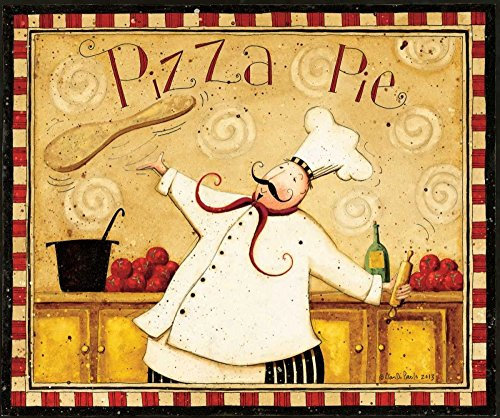 Leinwandrahmen mit amerikanischer Box Pizza Pie DiPaolo Dan – Küche horizontal Kunstdruck Köche skurrile Küche Neuheit schwebender Rahmen 50 x 58 cm