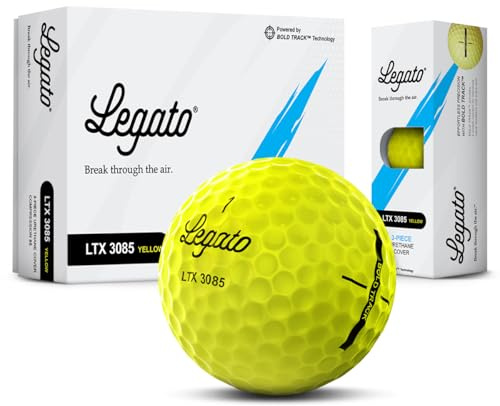 Legato Palline da golf LTX3085 | Progettato aiutare i golfisti a superare i 90 |Distanza massimizzata sensazione più morbida | 3 pezzi |Copertura in uretano| 85 Compressione |Giallo 1 DZ | 1 dozzina