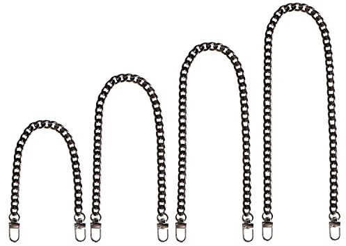 Hossom Fickkedja, bärrem, 4 stycken väskkedjor, axelremmar, 30 cm, 60 cm, 100 cm, 120 cm, platta kedjeremmar, handväska kedjeremmar, för handväska clutch aftonväska