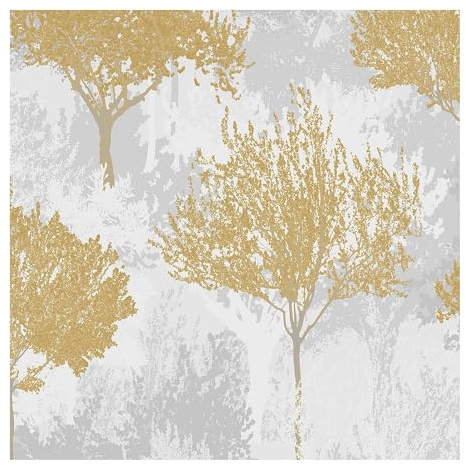 Superfresco Easy Birch Forest Mustard Wallpaper | Tree Design | Mustard Yellow Colour | Paste the Wall Application