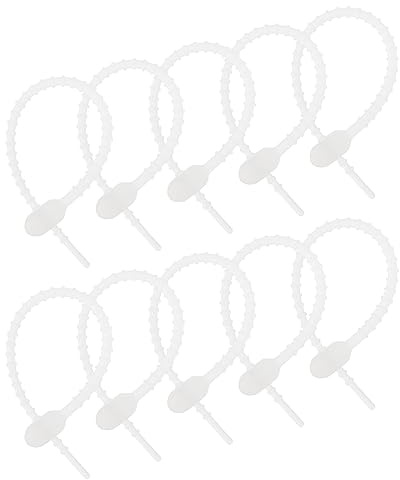 Sourcing Map 6 Inch Reusable Silicone Zip Ties - All-Purpose Bag Clips, Cable Ties, Bread Tie, Household Twist Ties (Clear Pack of 12)