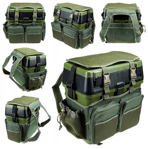 Sitzkiepe Angelrucksack 39 x 23,5 x 36cm grün