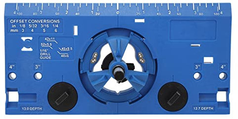 35mm Hinge Boring Jig Hole Opener Tools Woodworking Hinge Hole Drilling Guide Locator for Face Frame Cabinet Door Installation Kitchen (Blue)
