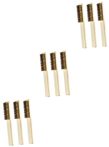 Mobestech 9pcs Wooden Handle Wire Scratch Brush Steel Wire Brush for Cleaning Rust Dust Removal Tool Polishing Tool for Household Cleaning and Maintenance Tasks