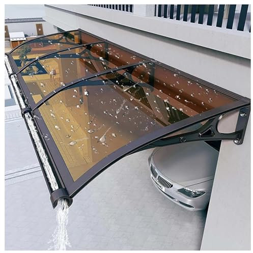 Vordach Für Haustür, Mit Seitenteil Rinne Aluminium Metallgestell Balkon überdachung Vordach Haustür, für Draußen Terrasse,Balkon,Kellertreppe,Hauseingang,32 * 80(80 * 200cm)