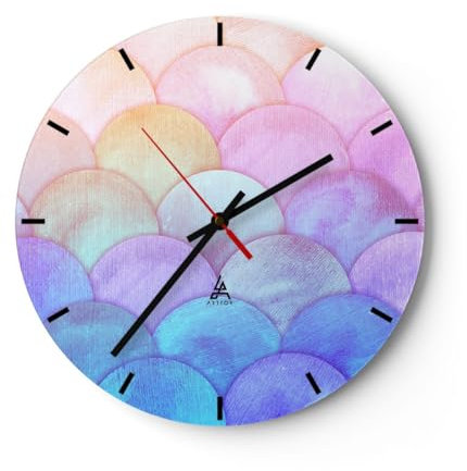 ARTTOR Orologio da Parete in Vetro Pastello Bolle Bilancia 40x40cm Piccolo Moderno Orologio da Muro Per Casa Cucina Soggiorno Silenzioso Wall Clock Decorazione Orologio da Appendere - C3AR40x40-5794