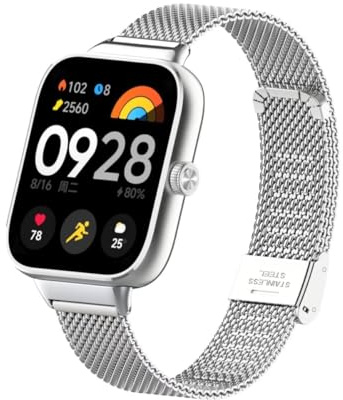 nuosiweilang Armband Kompatibel Für Xiaomi Smart Band 8 Pro/9 Pro Edelstahl Metall Uhrenarmband Ersatzarmband Für Xiaomi Redmi Watch 5/4 Männer und Frauen