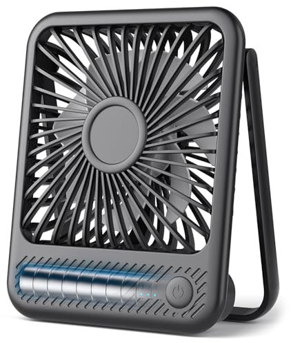 Koonie Rechargeable USB Desk Fan, 7ft Strong Airflow, 35dB Ultra Quiet, Portable Battery Fan with 2.5-11h Runtime, 3 Speeds Desktop, 180° Rotation, Mini Table for Home Office Indoor Outdoor