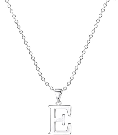 Symretie Damen Halskette mit Buchstaben Anhänger Silber Initialien Kette Edelstahl Buchstabenketten Personalisiere Silber Y Kette für Frauen Mädche