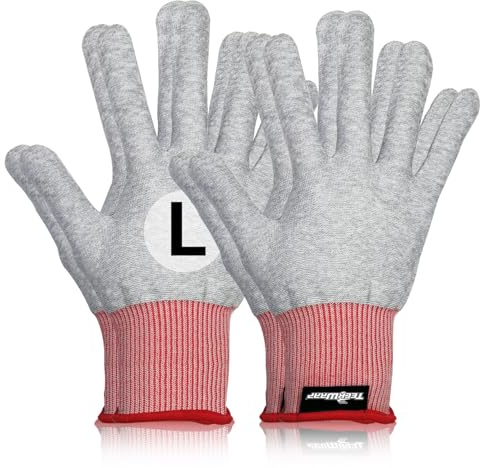 TECKWRAP Grey Professional Vinyl Wrap Anti-Static Application Gloves (2 Pairs/Pack),Large Size for wrap and decal applications